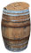 Regentonne, Regensammler, Weinfass Barrique aus Eiche 225 Liter - rustikal (Regenfass offen + Deckel Kordel)