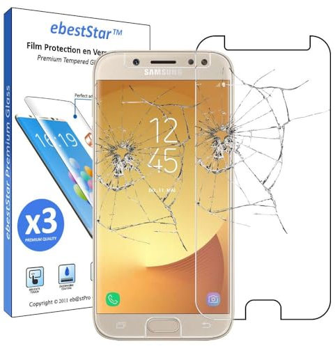 ebestStar - Pack x3 Verre trempé compatible avec Samsung J7 2017 Galaxy SM-J730F Film Protection Protecteur anti casse, anti-rayure, pose sans bulles [Appareil: 152.4 x 74.7 x 7.9mm, 5.5'']