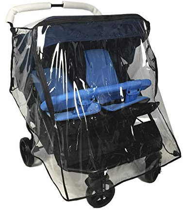 Cubierta de lluvia para cochecito de bebé doble para protección al aire libre para bebés, gemelos de lado a lado Cubierta de silla de paseo Accesorios para cochecito de bebé