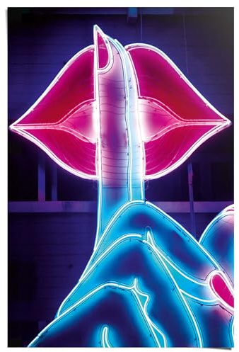 REINDERS Poster, Neon Lips, Schlafzimmer, Poster, Wanddeko, Room Decor, Bilderdruckpapier, Mehrfarbig, 91,5 x 61