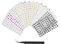 16 Sheets with Abstract 3D Letters Nail Art Stickers Self-Adhesive with Tweezers 8 Colours DIY Nail Decoration