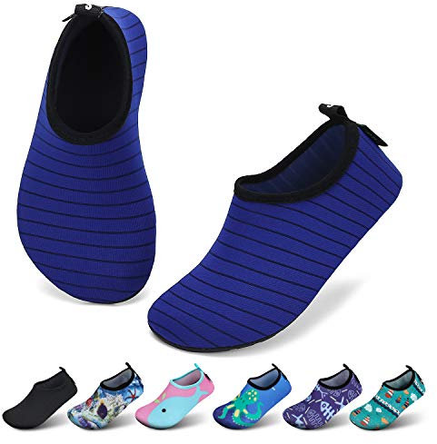 SAGUARO Kinder Badeschuhe Jungen Aquaschuhe Mädchen Schnell Trocknend Strandschuhe Atmungsaktiv Wasserschuhe Surf Yoga Neoprenschuhe,Hellblau,Gr.20/21 EU