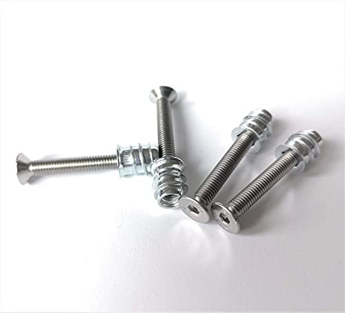 Hex Antrieb, Stabile Gitarrenhals Befestigung: Bolt-On Neck Guitar Schrauben und Schraubeinsätze für Strat,Tele und Bass (M5, 35mm)