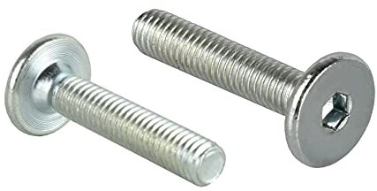 woplus Flachkopfschrauben Möbelschrauben Möbelverbinder Stahl Verzinkt M6 x 30mm Flachkopf Antrieb:Innensechskant SW4 (10 Stück M6 x 30mm)