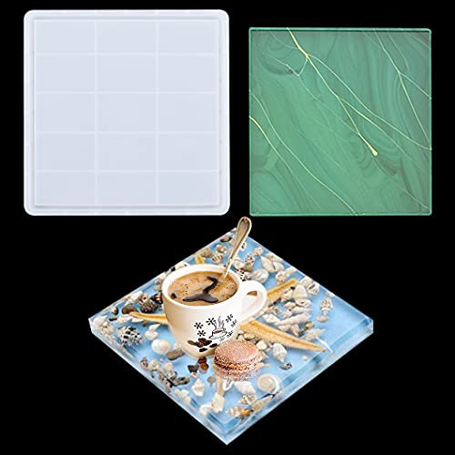 Rolin Roly Große quadratische Schale Silikonform Harzschalenformen Epoxid Untersetzer Schimmel Tablett Gießform Für Schmuck Kosmetik Obst Snack Halter Form DIY Home Decoration