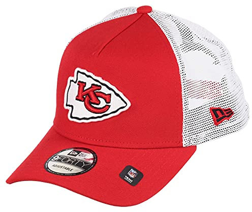 New Era Kansas City Chiefs NFL White Mesh Trucker 9Forty A-Frame Trucker Cap - One-Size