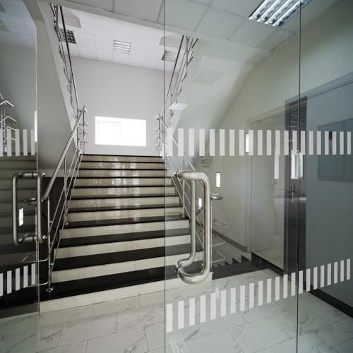 Durchlaufschutz für Glasflächen, Glastüren und Fenster, Streifen, satinierte Oberfläche, Glasschutz aus Marken Etched-Glas-Dekor Folie, mehr Sicherheit für Büro, Schule und Kindergarten ~ 120 cm breit
