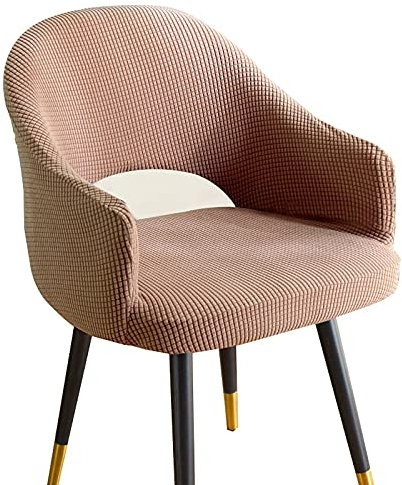 Stuhlbezug Mit Armlehne Bürostuhl Stuhlhussen 1/4/6er Set Grau/WeiB Stretch rund Rückenlehne Wasserdicht Stuhlabdeckung Hussen für Hotel Restaurant Dekor Cafe (Color : G, Size : 4PCS)