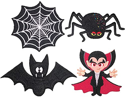 i-Patch - Patches - 0289 - Fledermaus - Vampir - Flughund - Flattertier - Harry - Zauberer - Spinne - Spinnennetz - Applikation - Aufbügler - Flicken - Aufnäher - Sticker - Badges - Bügelbild - Jungen