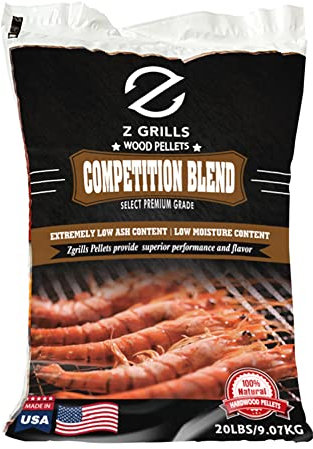 Z GRILLS Holzpellets für Smoker Grill und BBQ, 100% natürliches Hartholz, Wettbewerbsmischung, 9 kg