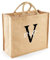 mamir home Jute Shopper Personalisiert Initial & Name - Strandtasche XL - Einkaufstasche (Juteshopper - Initial + Name)