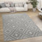 Paco Home Outdoor Teppich wetterfest & langlebig Moderne Boho-Designs mit 3D-Effekt Skandi-Look UV-beständig & robust für Balkon, Garten, Wohnzimmer & Küche, Grösse:120x160 cm, Farbe:Grau 2