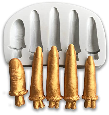 Cestony Moules en silicone 3D en forme de doigts pour décoration de gâteaux, fondants, biscuits, savons, puddings, chocolats, bonbons, desserts, bougies