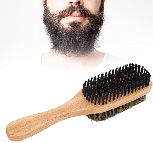 Doppelseitige Herren-Bartbürste für Haarpflege, große Größe, Gesichtshaar-Reinigung, ergonomische Modellierbürste für Zuhause, Salon