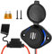 LURICO USB Auto Steckdose, 5V 4.8A Dual USB Ladegerät mit 2 Schrauben, 12V/24V KFZ Power Adapter mit Sicherung 5A, LED Blaue Licht, Schnelllade für Auto, Motorrad, Boote, Marine, LKW, SUV (Bleu)