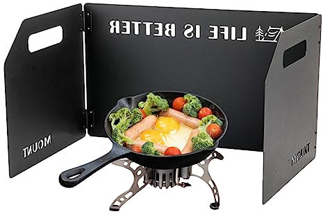 Voihamy Pare-Four Cuisson Camping - Protecteur réchaud Camping Protecteur Vent pour brûleur - Pare-Vent Protection Contre Les brûlures poêle à Pare-Camping