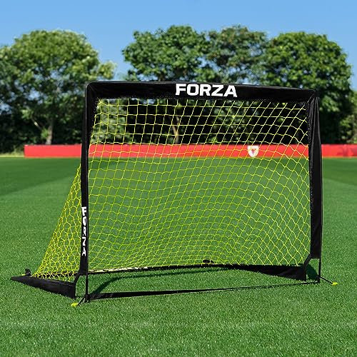 FORZA Pop-Up Fußballtor – 1er oder 2er Set | Klappbares Tor für Kinder | 3 Größen | Tragbares Fußballtor für Garten & Park | In Minuten aufgebaut (2er-Set, 1,2m x 0,9m)