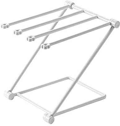 SIYANO Plastic Clothes Drying Racks Foldable Dish Drainers Drying Rack Multiuse Draining Rack Indoor Countertop Dishes Drying Rack for Store Water Cups, Feeding Bottles(Light Grey)