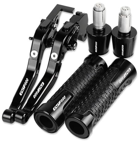 FLEAGE Motorbike Drum Brakes Motorcycle Aluminum Brake Clutch Levers Handlebar Hand Grips Ends for Suzuki GSF 600 Bandit 2007-2015 Reservoir Levers (Color : 1)