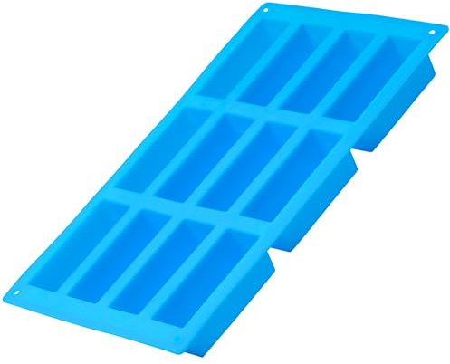 NPEX Müsliriegel Form - Silikonform für 12 Riegel - große rechteckige Müsliriegelform, Antihaft - Backform für Riegel, Energieriegel, Schokoriegel, kleine Kuchen, Törtchen, Brownie, Schokolade, Seife