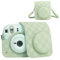 HIYQIN - Funda para Cámara Compatible con Cámara Instantánea Fujifilm Instax Mini 12, Estilo Tablero de Ajedrez, Bolsa de Transporte para Polaroid Instax Mini 12 con Correa - Verde Menta