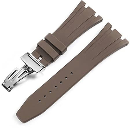HKIDKK Silikon Uhrenarmband für AP Royal Oak Offshore 15400/15202/15703 Uhr Zubehör Herren Uhrenarmband 27mm 28mm, 28mm, Achat