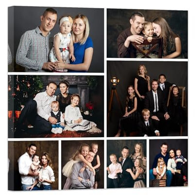 ZXHYWYM Personalisierte Leinwandbilder Collage individuelles Poster mit mehreren Fotos individuelle Leinwanddrucke bringen Sie Ihr eigenes Bild auf die Leinwand mit Rahmen (C10 (40.00 x 40.00 cms))