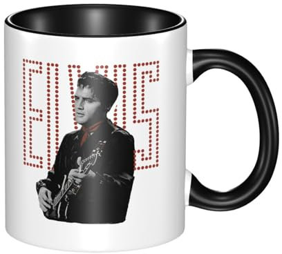 ZALIX Elvis Sänger Rock-Presley Keramik Kaffeetasse Stilvolle Teetassen Kaffeetasse Tasse mit Henkel Lustiges Musikliebhaber Geschenk für Fans