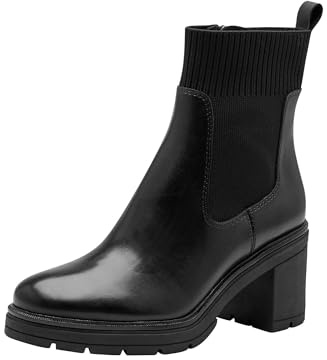 MARCO TOZZI Damen Chelsea Boots mit Lederanteil mit Absatz