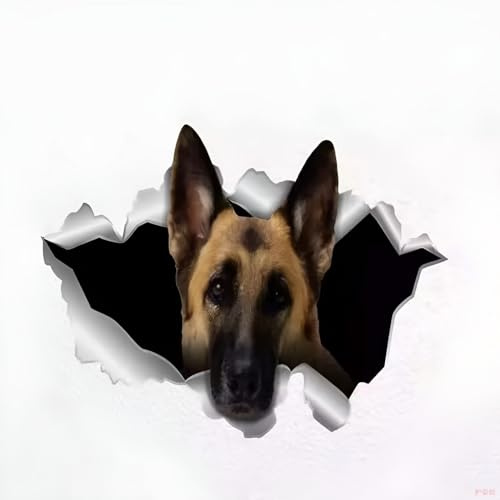 Autoaufkleber Deutscher Schäferhund 22Cm German Shepherd Car Stickers Haustier Hund Zerrissenes Aufkleber Reflektierende Wasserfester Autoaufkleber Auto Stoßstange Kofferraum Dekor D2010#