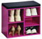 Kesper | Schuhschrank mit Sitzkissen, Material: Faserplatte, Maße: B51,5 x H48 cm x L29,5 cm, Farbe: Pink, Schwarz |15964