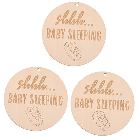 Abaodam 3st -schlaf-zeichen Pssst Schläft Zeichen Hölzerner Aufhänger Schläft Haustürschild Veranda-schild -dusche-geschenk Haustürdekoration Holz Babyzimmer Schmücken