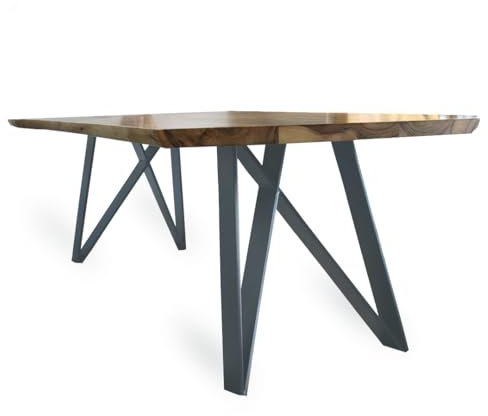 modern LOFT art Tischbeine Anthrazit - Metall Spider - 2X Tischgestell Flachstahl 100x10 mm - DIY Tischkufen für Wohnzimmertisch, Esstisch - Breite 70 cm, Höhe 72 cm