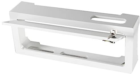 WiFi Router Storage Rack with Lock, MDF Flip Design, Set-top Box Wall-Mounted Creative Storage Shelf - White, 62x18x9cm
