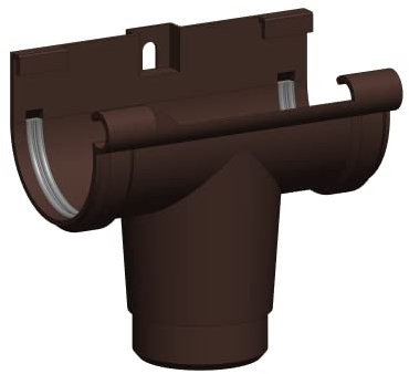 4Home&Garden | Rinnenstutzen Ablauf Stutzen mit Dichtung | Kunststoff PVC Braun | Dachrinnensystem 60 mm Typ250 Fallrohr DN 60