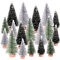 18 PCS Miniature Christmas Tree Small Artificial Miniatures Sisal Snow Frost Trees, Diorama Models, Micro Scenery Landscape Architecture Trees for Christmas Crafts Tabletop Decor