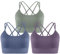 Memoryee Sports Bras Women Padded Cross Back Strappy Non Wired Push Up Medium Impact Vest Crop Top for Running Yoga Dance Multicolor2 XXL