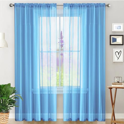 GAIFNAG Rideau Occultant Thermique 180 x 260 cm - Décoration de Fenêtre Lavable, Panneaux Intérieurs pour Porte Fenetre Dressing Salon, Bleu Ciel