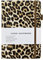 Joucien A5 schlichtes Retro-Notizbuch, dick, horizontal, mit Cowadolescents Stoffmuster, Riemen, Leopardenmuster, A5, 128 Seiten