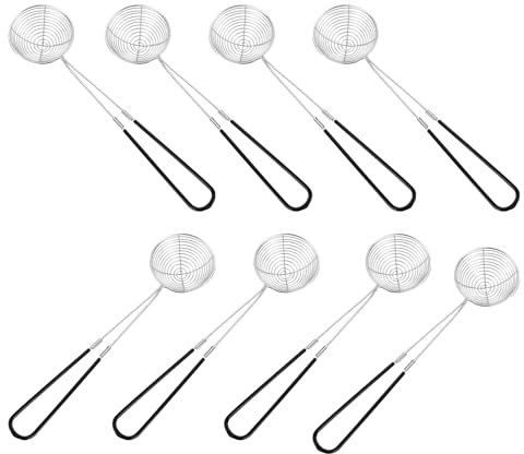 8 Piezas Espumadera Pequeña de Acero Inoxidable, Colador de Espuma de Alambre Pequeño con Mango, Colador de Alambre para Cocinar Verduras, Setas, Carne, Pescado