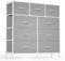 Xbro Kommode, Kommodenschrank mit 9 Schubladen aus Stoff, Kommode Schlafzimmer mit Holzplatte, Kommode Schlafzimmer für Schlafzimmer, Wohnzimmer, Flur (Grau)
