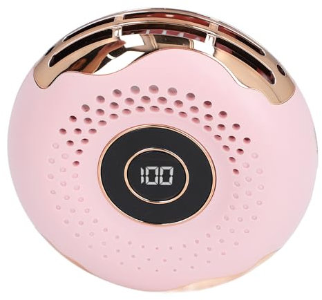 TOPINCN Unique Donut Shaped Hanging Waist Fan, Mini Neck Fan with Neck Strap, Safe Design, Quiet (Pink)