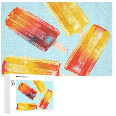 Popsicles-Puzzles für Erwachsene, personalisiertes Puzzle, herausforderndes Bild, Holzfotos, Puzzle mit Aufbewahrungstasche, Familientreffen, Puzzle für Hochzeitsgeschenk