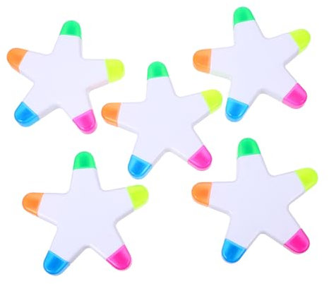 OFFSCH 5stücke Sternform Textmarker Fluoreszierender Stift Für Notizen Dokumente Aquarellmalerei Karten Schülergraffiti Schreiben Notizen