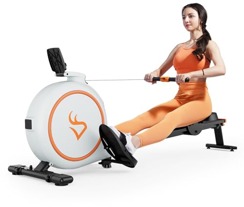 DeerRun Rowing Machine with LCD Display Silent Rowing Machine with APP Cardio Rower Machine with 32-Level Magnetic Resistance for Home 135kg Weight Capacity