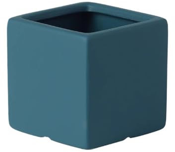Blumentopf Blauer Keramik-Pflanztopf, quadratischer Kleiner Desktop-Pflanztopf mit Drainage-Pflanzenbehälter, for die Dekoration zu Hause, im Garten, im Büro, 14 cm Übertöpfe
