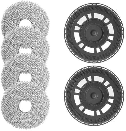 4 Panni Mocio con 2 Supporti di Ricambio per Dreame L10S Pro Ultra Heat / L10S Ultra Gen 2 / L20 Ultra Accessori / L40 Ultra / X40 Ultra / X40 Master Ultra, Supporto di Ricambio Riutilizzabile