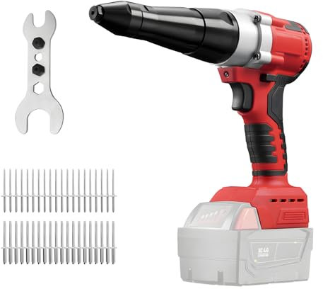 TALOEYH - Alicates de remachado de batería compatibles con batería Mi-LWAUKEE de 18 V (sin batería), pistola de remache inalámbrica, pistola de remache sin escobillas para remaches de 1/8 pulgadas, 5