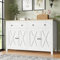 Oslghy Aparador Cocina, Aparador Mueble De Cocina, Buffet Comedor con 2 Cajones y 4 Puertas, Mueble Aparador Salon, Aparador Vitrina para Dormitorio, ProteccióN Antivuelco, 140×40×89 cm (Blanco)