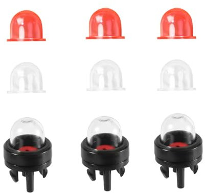 lasuroa 9pcs 188-512-1 Snap-in Carburetor Primer Bulb Pump and Primer Bulb Replacement, for Small Engines Poulan Echo Ryobi Homelite Bolens for Husqvarna Craftsman Chainsaw Trimmer(Clear+Red)